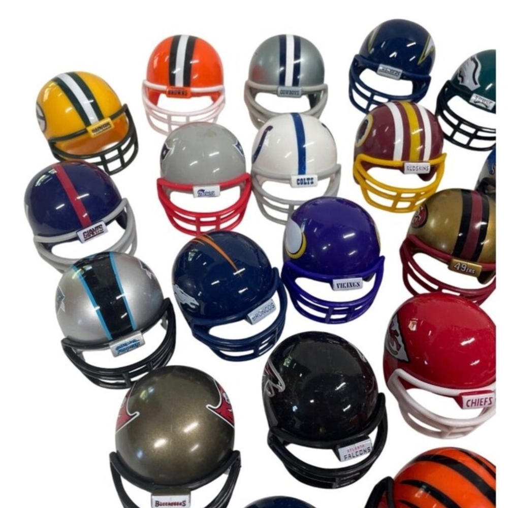 Mighty Helmet Racers Mini NFL Football Helmets 2" Lot 30 Teams Vintage - Picture 3 of 5